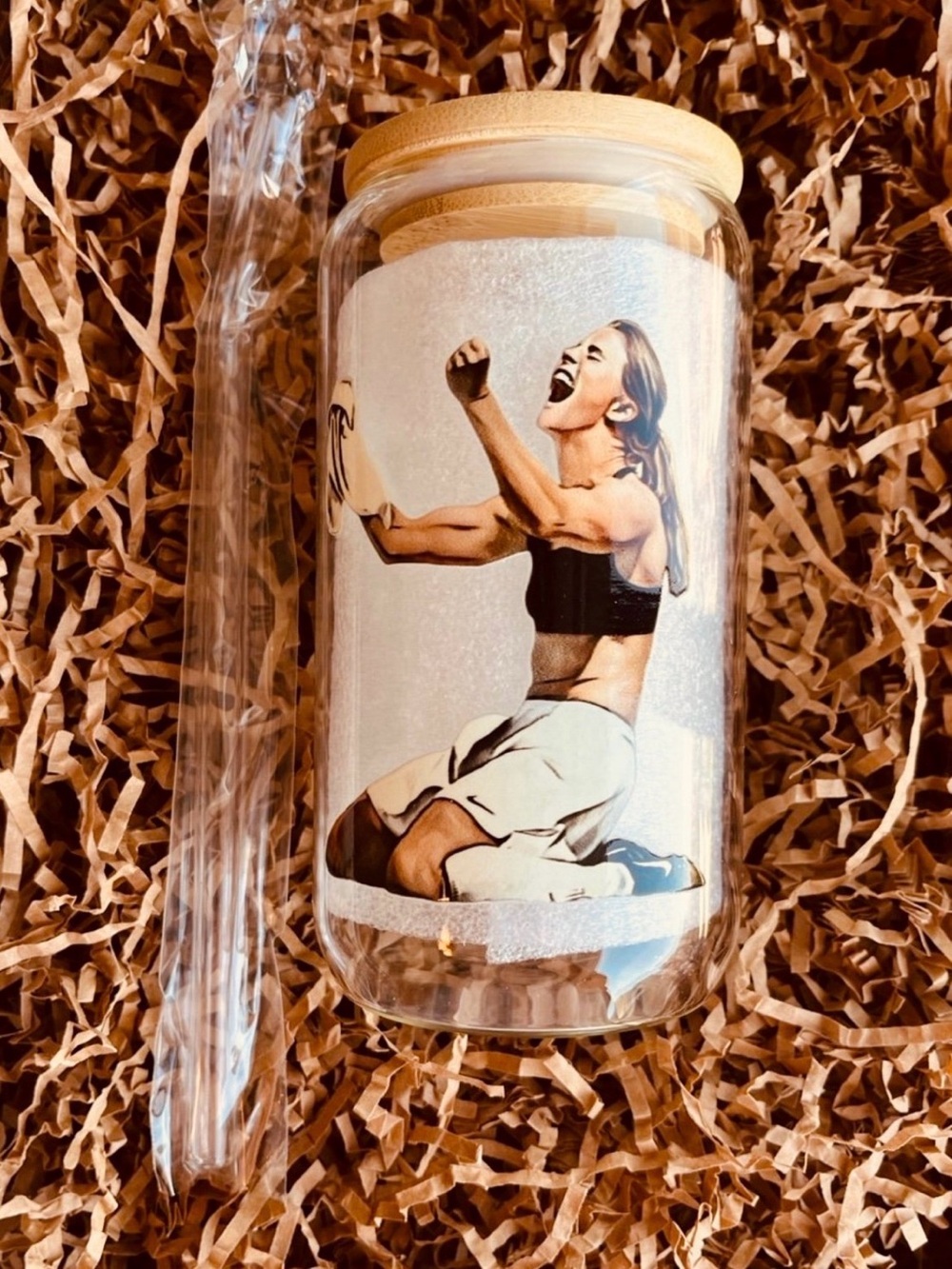 Brandi Chastain US Women’s Soccer Football 16oz Glass Tumbler Cup